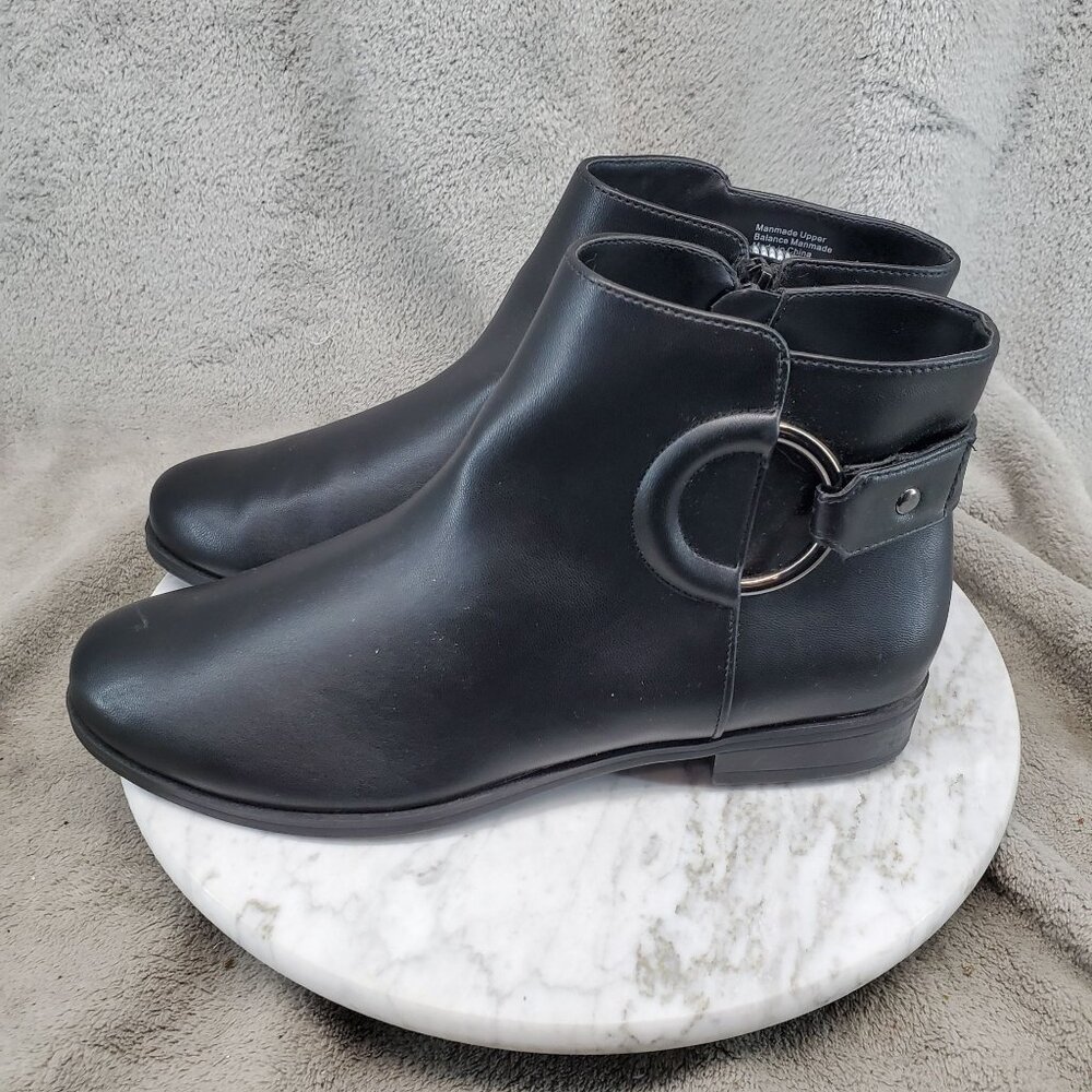 Alfani Shoes Womens Size 8.5 Black Faux Leather Avvia Ankle Boots
